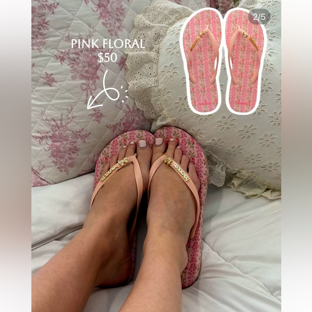 LOVESHACKFANCY Havaianas Flip Flops Sandals Heirloom - Picture 5 of 9